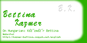 bettina kazmer business card